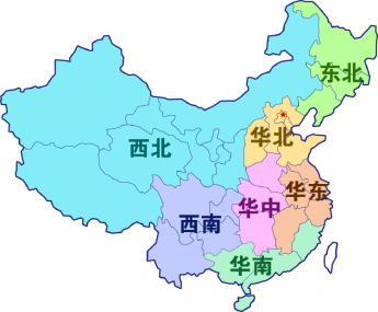中国九大区域划分图图片